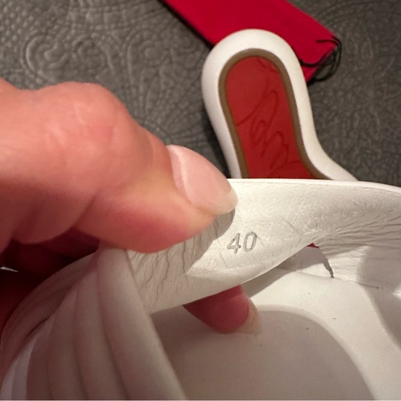 Manolasummer Christian Louboutin White Nappa Leather Flats sandals size 40 - Picture 4 of 11